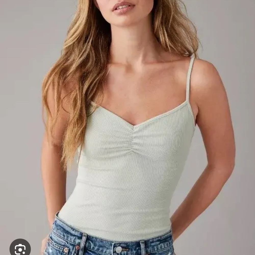 NWT AE Cinch Front Bodysuit size medium in gray